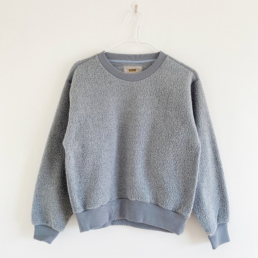 EVERLANE, NWOT, The ReNew Fleece Sweatshirt, Pale Blue Color, Size Small